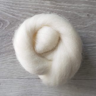 Soft white wool roving