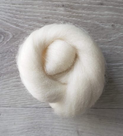 Soft white wool roving