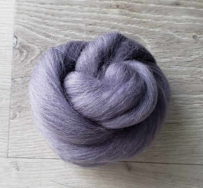 Grey purple wool roving