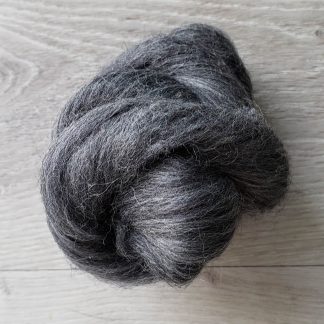 Dark grey wool roving
