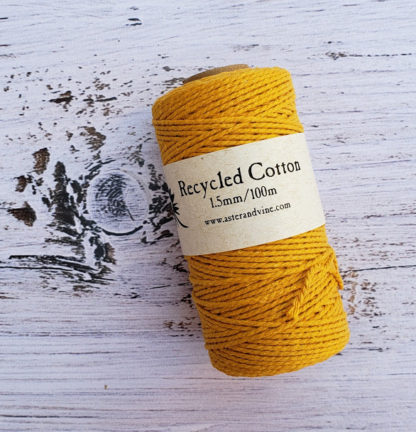 mustard 1.5mm cotton rope