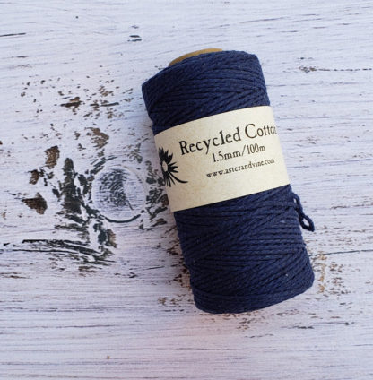 navy 1.5mm cotton rope