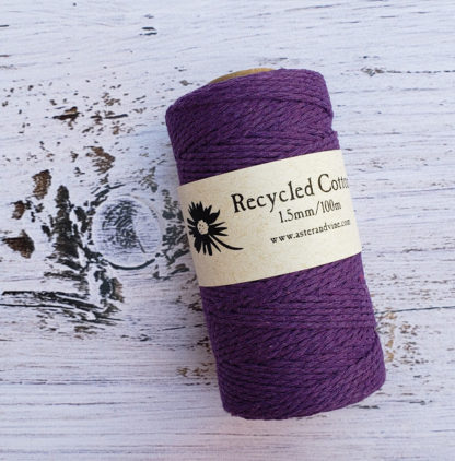 purple 1.5mm cotton rope