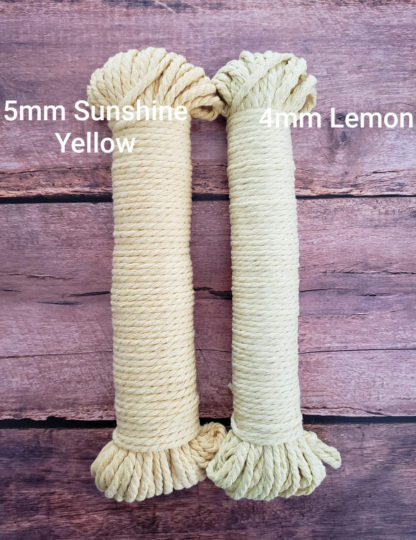 sunshine yellow and lemon coloured rope for macrame