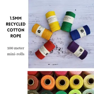 Recycled Cotton Rope - 1.5mm Mini Rolls