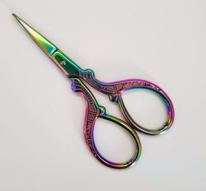 Small rainbow coloured scissors