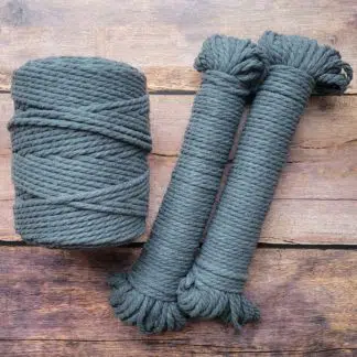 5mm dark grey recycled cotton rope