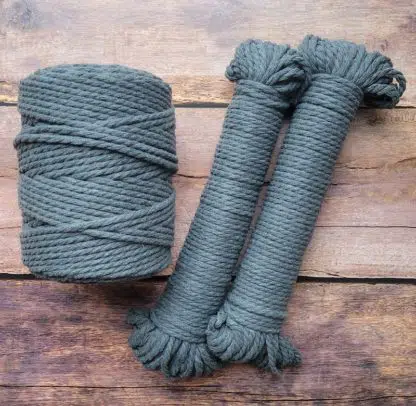 5mm dark grey recycled cotton rope