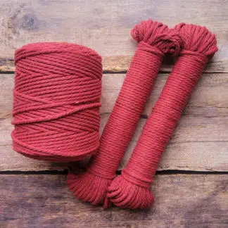 4mm red recycled cotton rope