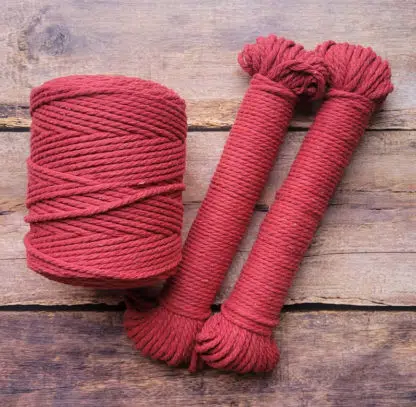 4mm red recycled cotton rope