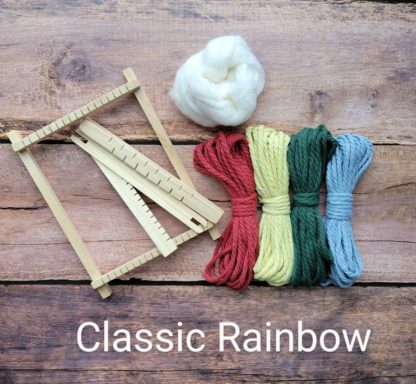 classic rainbow colours for weaving kit