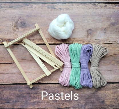 pastel colours for weaving kit